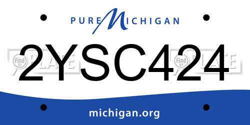 2YSC424 Michigan License Plate