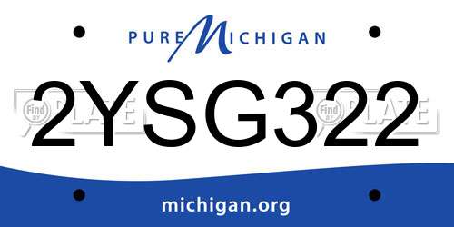 2YSG322 Michigan License Plate