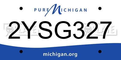 2YSG327 Michigan License Plate