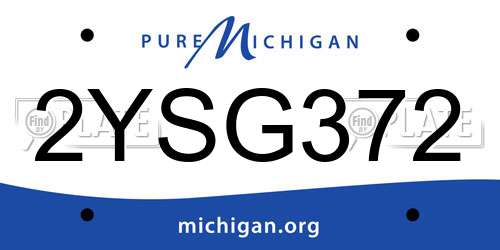 2YSG372 Michigan License Plate