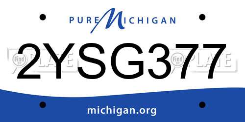 2YSG377 Michigan License Plate