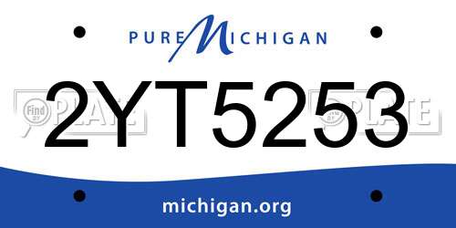 2YT5253 Michigan License Plate