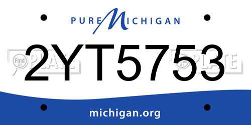 2YT5753 Michigan License Plate