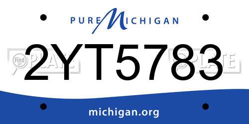 2YT5783 Michigan License Plate