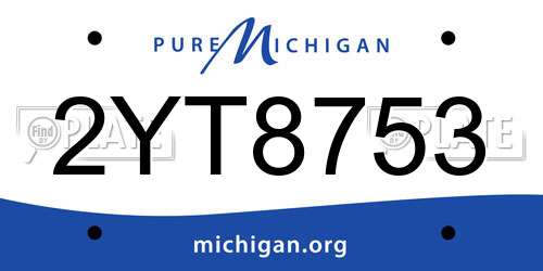 2YT8753 Michigan License Plate