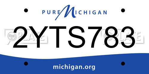 2YTS783 Michigan License Plate