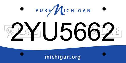 2YU5662 Michigan License Plate