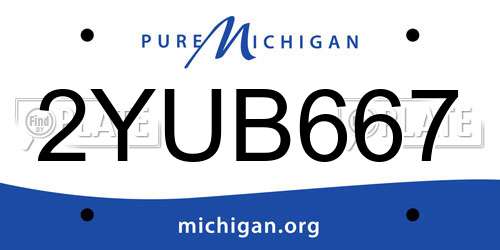 2YUB667 Michigan License Plate