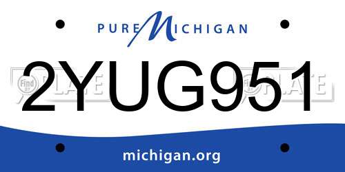 2YUG951 Michigan License Plate