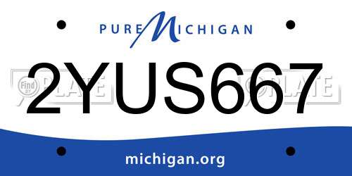 2YUS667 Michigan License Plate