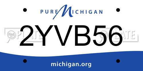 2YVB56 Michigan License Plate