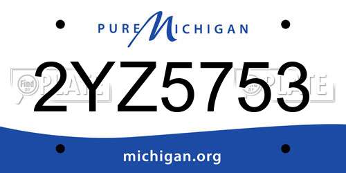 2YZ5753 Michigan License Plate