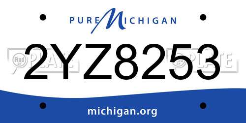 2YZ8253 Michigan License Plate
