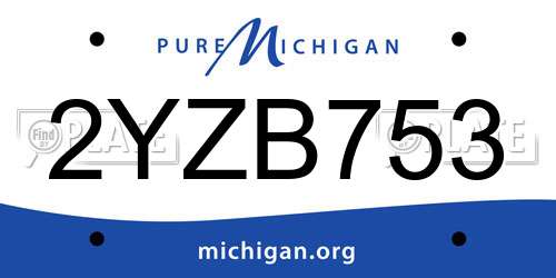 2YZB753 Michigan License Plate