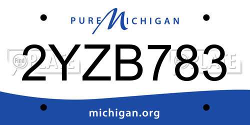 2YZB783 Michigan License Plate