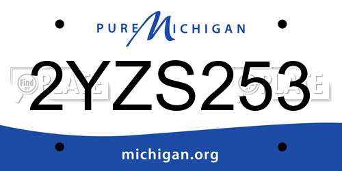 2YZS253 Michigan License Plate