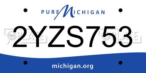 2YZS753 Michigan License Plate