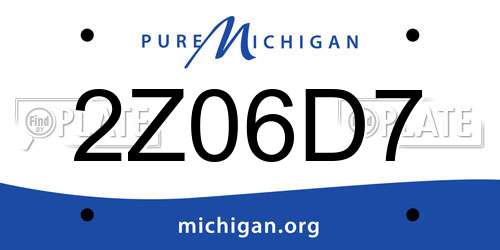 2Z06D7 Michigan License Plate