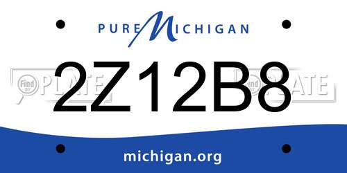 2Z12B8 Michigan License Plate