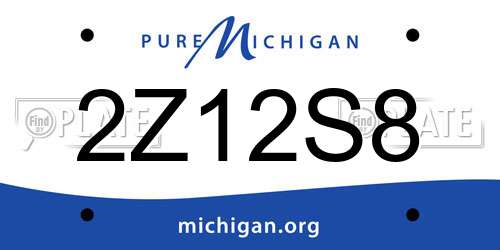 2Z12S8 Michigan License Plate