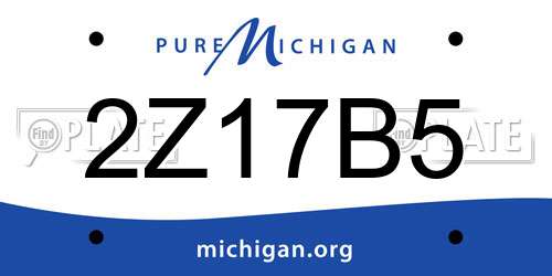 2Z17B5 Michigan License Plate