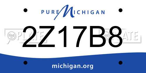 2Z17B8 Michigan License Plate