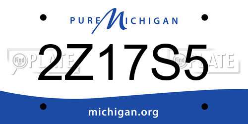 2Z17S5 Michigan License Plate