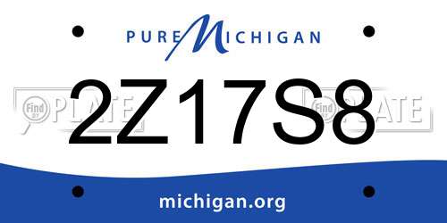 2Z17S8 Michigan License Plate