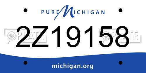 2Z19158 Michigan License Plate