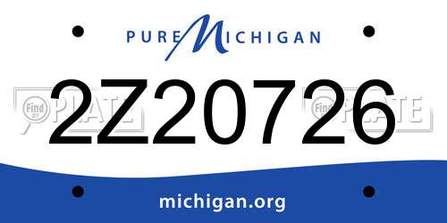 2Z20726 Michigan License Plate