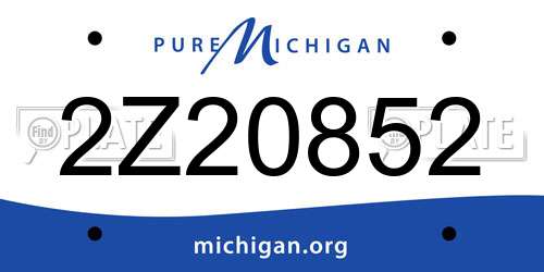 2Z20852 Michigan License Plate