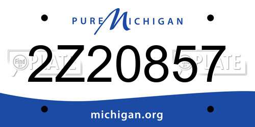 2Z20857 Michigan License Plate
