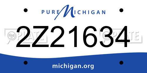 2Z21634 Michigan License Plate