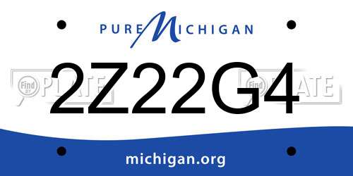 2Z22G4 Michigan License Plate