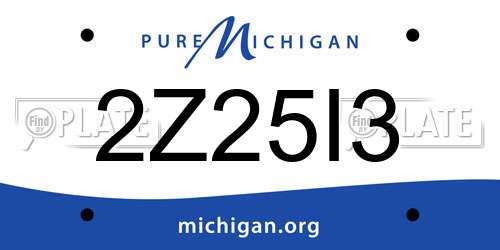 2Z25I3 Michigan License Plate