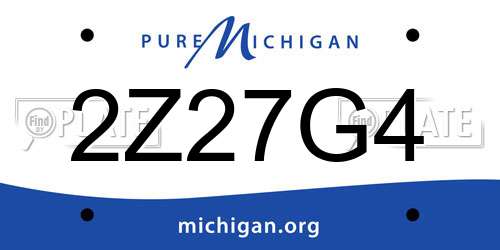 2Z27G4 Michigan License Plate