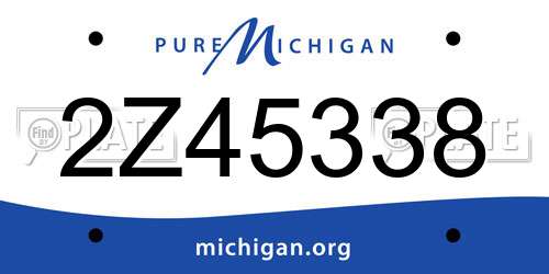 2Z45338 Michigan License Plate