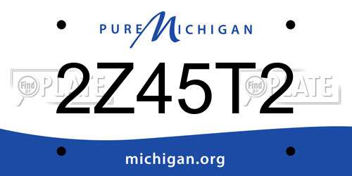 2Z45T2 Michigan License Plate