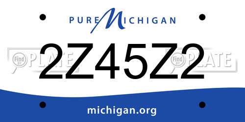 2Z45Z2 Michigan License Plate