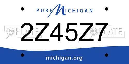 2Z45Z7 Michigan License Plate