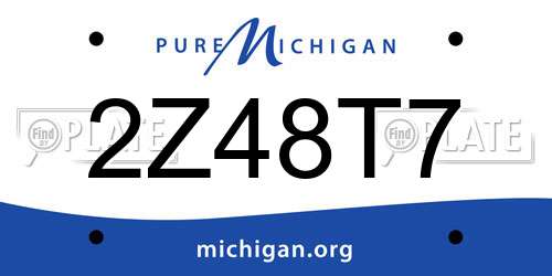 2Z48T7 Michigan License Plate
