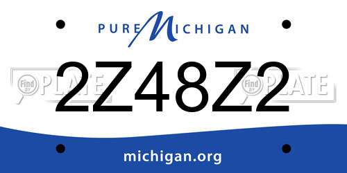 2Z48Z2 Michigan License Plate