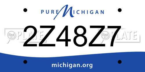 2Z48Z7 Michigan License Plate
