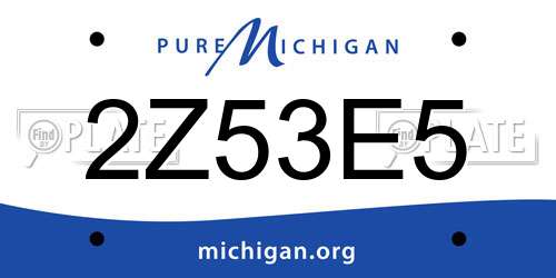 2Z53E5 Michigan License Plate