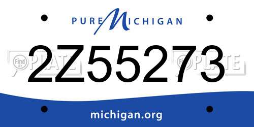 2Z55273 Michigan License Plate