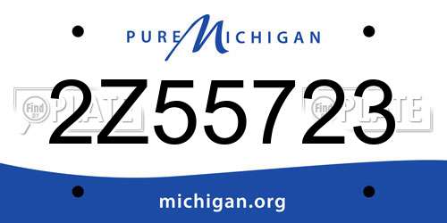 2Z55723 Michigan License Plate