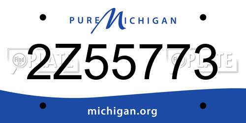 2Z55773 Michigan License Plate