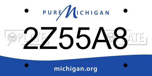 2Z55A8 Michigan License Plate