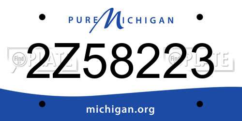 2Z58223 Michigan License Plate