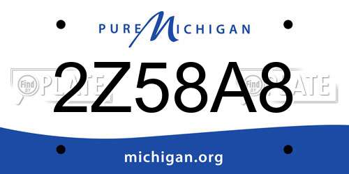 2Z58A8 Michigan License Plate